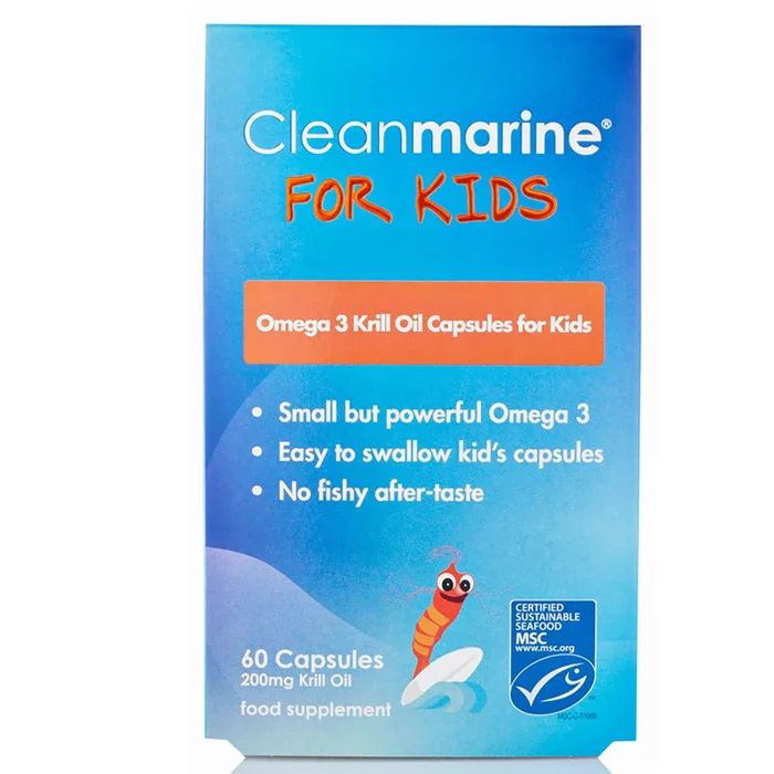 Huile de Krill pour Enfants Cleanmarine — 60 Capsules Gel (200 mg)