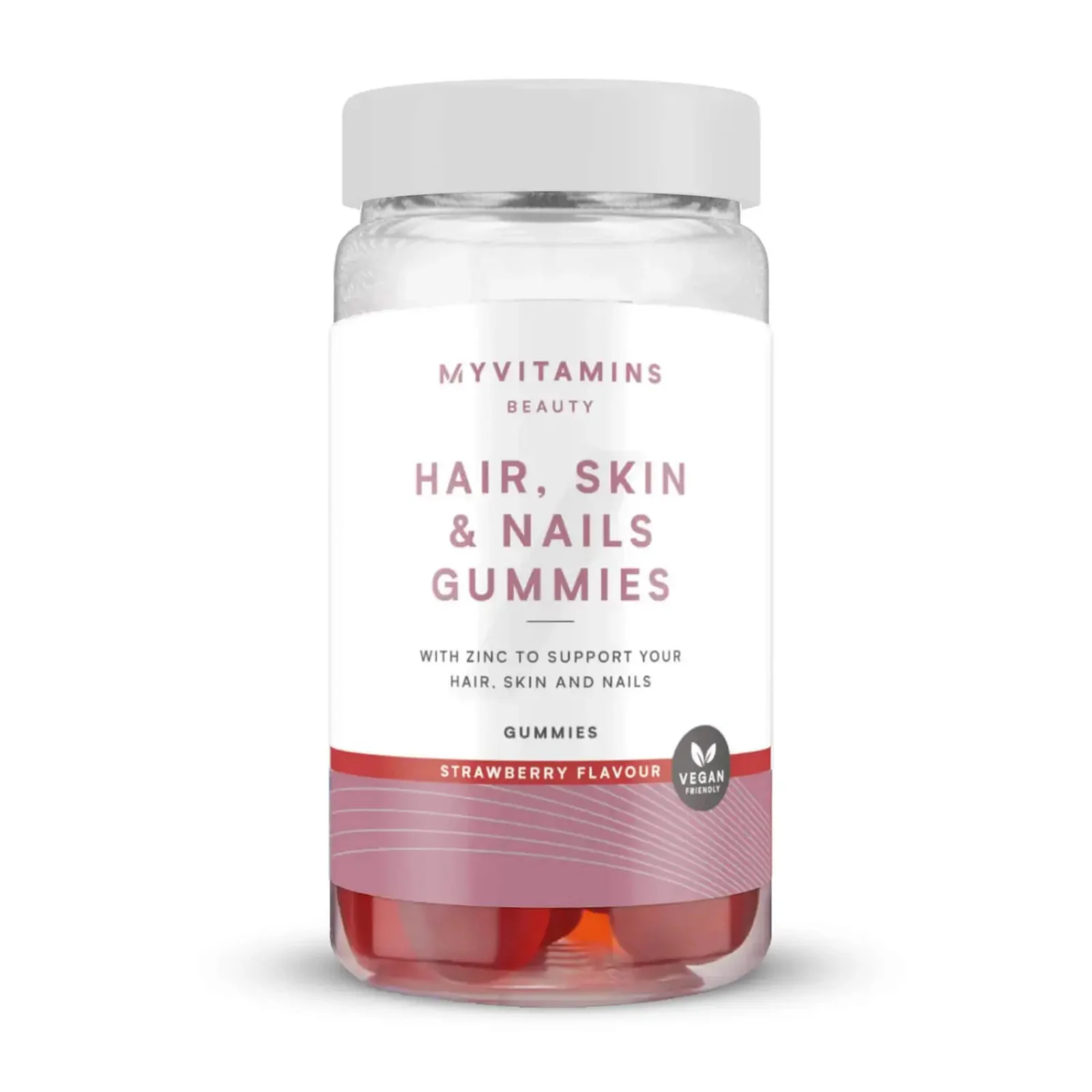 Gummies - Cheveux, Peau et Ongles Végans - 60gommes à mâcher - FraiseImage1
